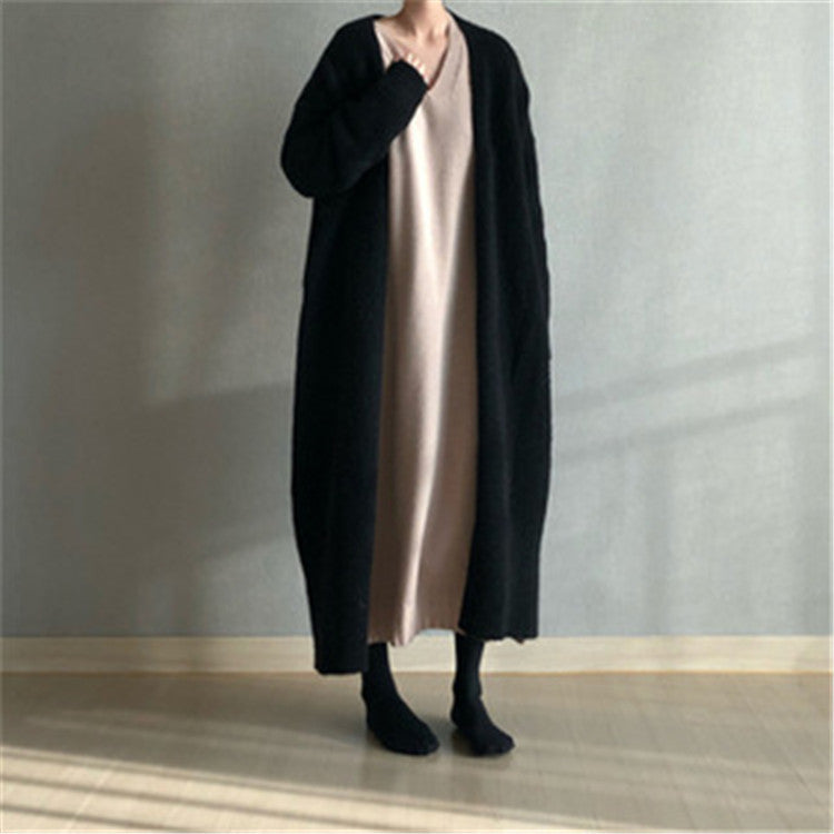 Soft Relaxed Women’s Longline Cardigan - Open Front Cotton Black 3D Changing Face Moving Picture Frame - Tophatter Daily Deals