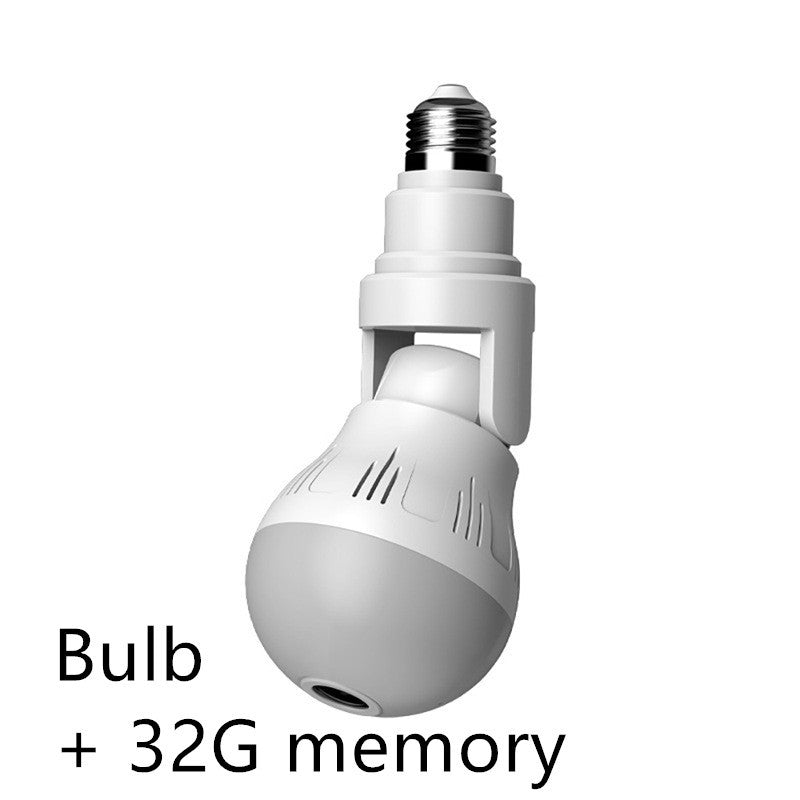 Bulb lamp wifi ip camera 1080p wireless Panoramic 360 fish eye 2mp smart home security lighting cctv surveillance ip cameras A 1080P 32G 0 - Tophatter Daily Deals