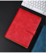 A5 leather buckle 6-hole clip notebook Red 0 - Tophatter Daily Deals