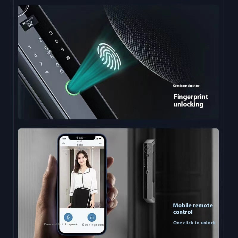 3D Face Recognition Automatic Fingerprint Lock Password Lock Peephole Viewer Smart Lock 0 - Tophatter Daily Deals