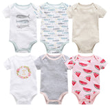 6-piece baby jumpsuit new short-sleeved baby clothes Combination 10 0 - Tophatter Daily Deals