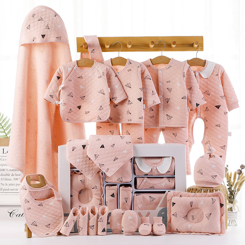 Baby cotton clothes gift box A 22pink thick 0 - Tophatter Daily Deals