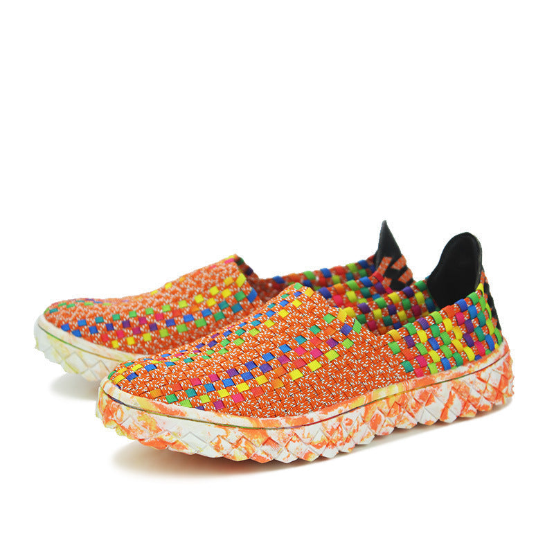 Braided Shoes Men's Casual Sports Shoes Elastic Loafers 0 - Tophatter Daily Deals