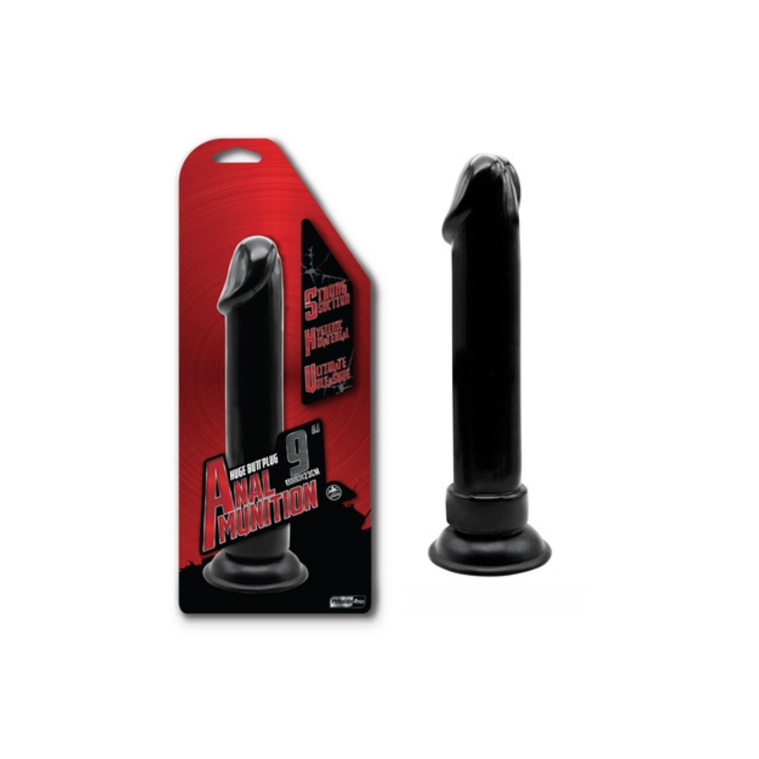 Anal Munition 9 Inch Huge Black Butt Plug with Suction Cup Base > Anal Range > Butt Plugs - Tophatter Daily Deals