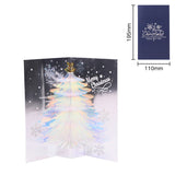 3d Christmas Greeting Card Stereo Christmas Tree Card Creative Sparkling Christmas Tree Blue 0 - Tophatter Daily Deals