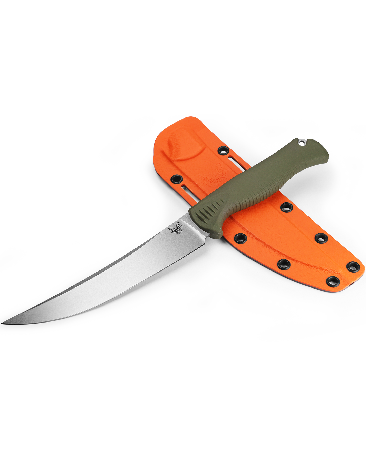 Benchmade Meatcrafter - OD Green Santoprene Handle - CPM-154 - Fixed Blade - 15500-4 Knives - Tophatter Daily Deals