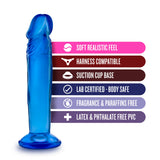 B Yours Sweet N Small 6 Inch Blue Realistic Dildo with Suction Cup > Dildos > Slim Dildos - Tophatter Daily Deals