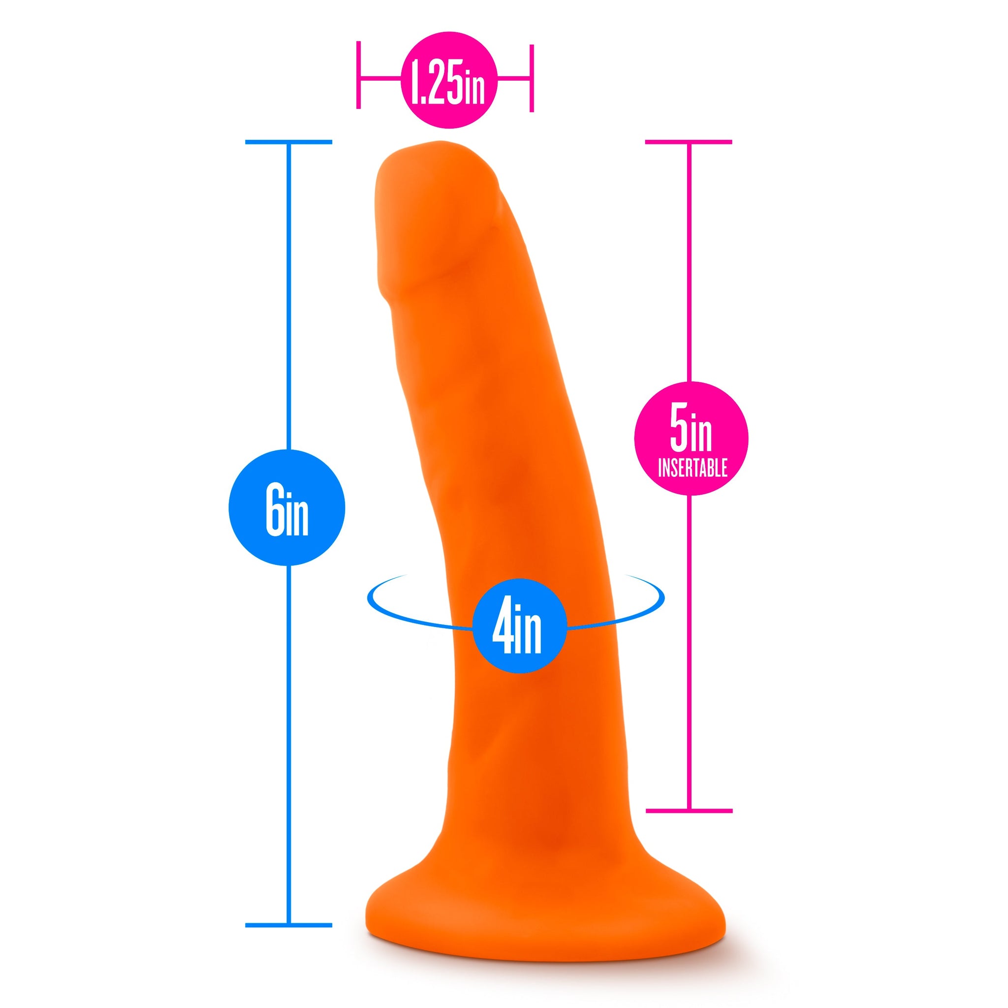 Neo Dual Density Cock 6 Inch Neon Orange Vibrator > Dildos > Realistic Dildos - Tophatter Daily Deals