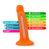 Neo Dual Density Cock 6 Inch Neon Orange Vibrator > Dildos > Realistic Dildos - Tophatter Daily Deals