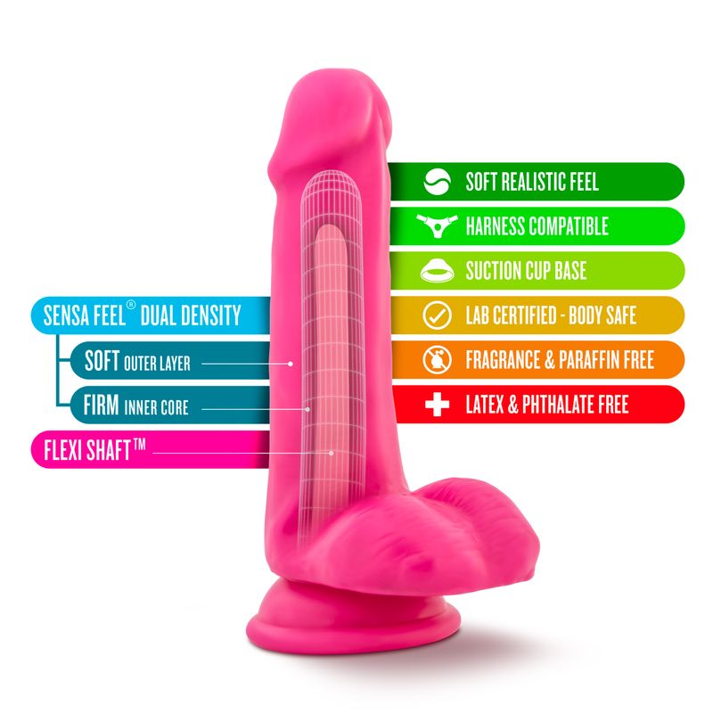 Neo Dual Density 6 Inch Dildo With Balls – Realistic Silicone Dildo > Dildos > Realistic Dildos - Tophatter Daily Deals