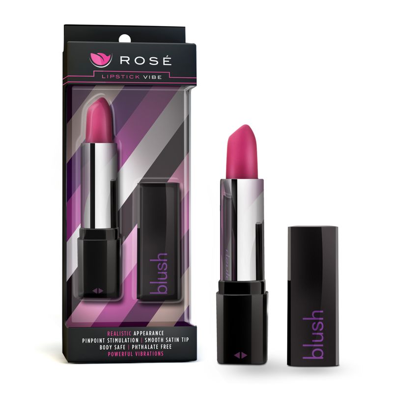 Rose Lipstick Vibe Black 4 Inch Compact Pleasure Toy > Vibrators > Mini Vibrators - Tophatter Daily Deals