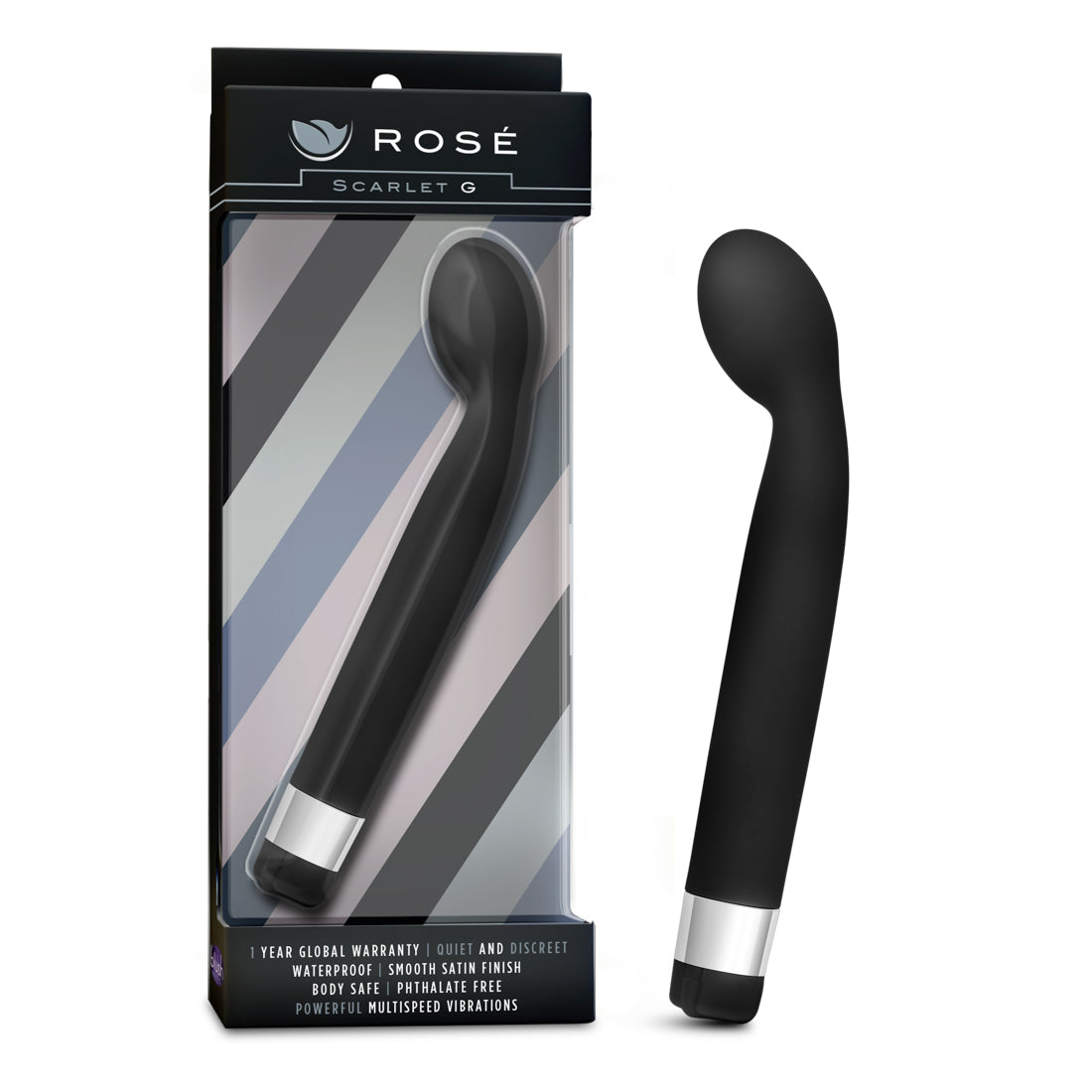 Rose Scarlet G Black G-Spot Vibrator Waterproof 7 Inch > Sex Toys For Ladies > G-Spot Vibrators - Tophatter Daily Deals