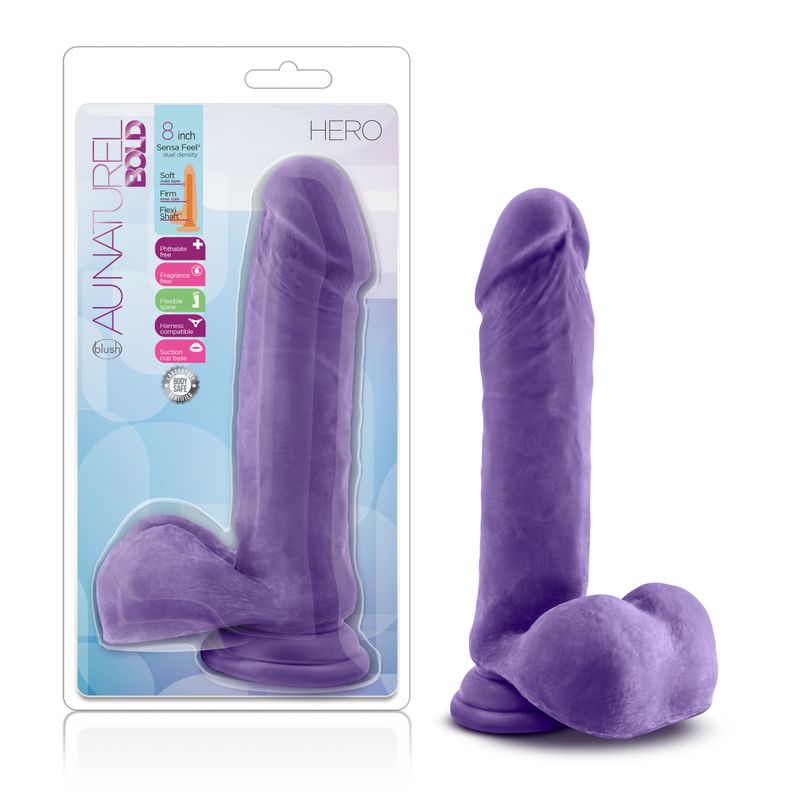 Au Naturel Bold Hero 8 Inch Dildo Purple > Dildos > Realistic Dildos - Tophatter Daily Deals
