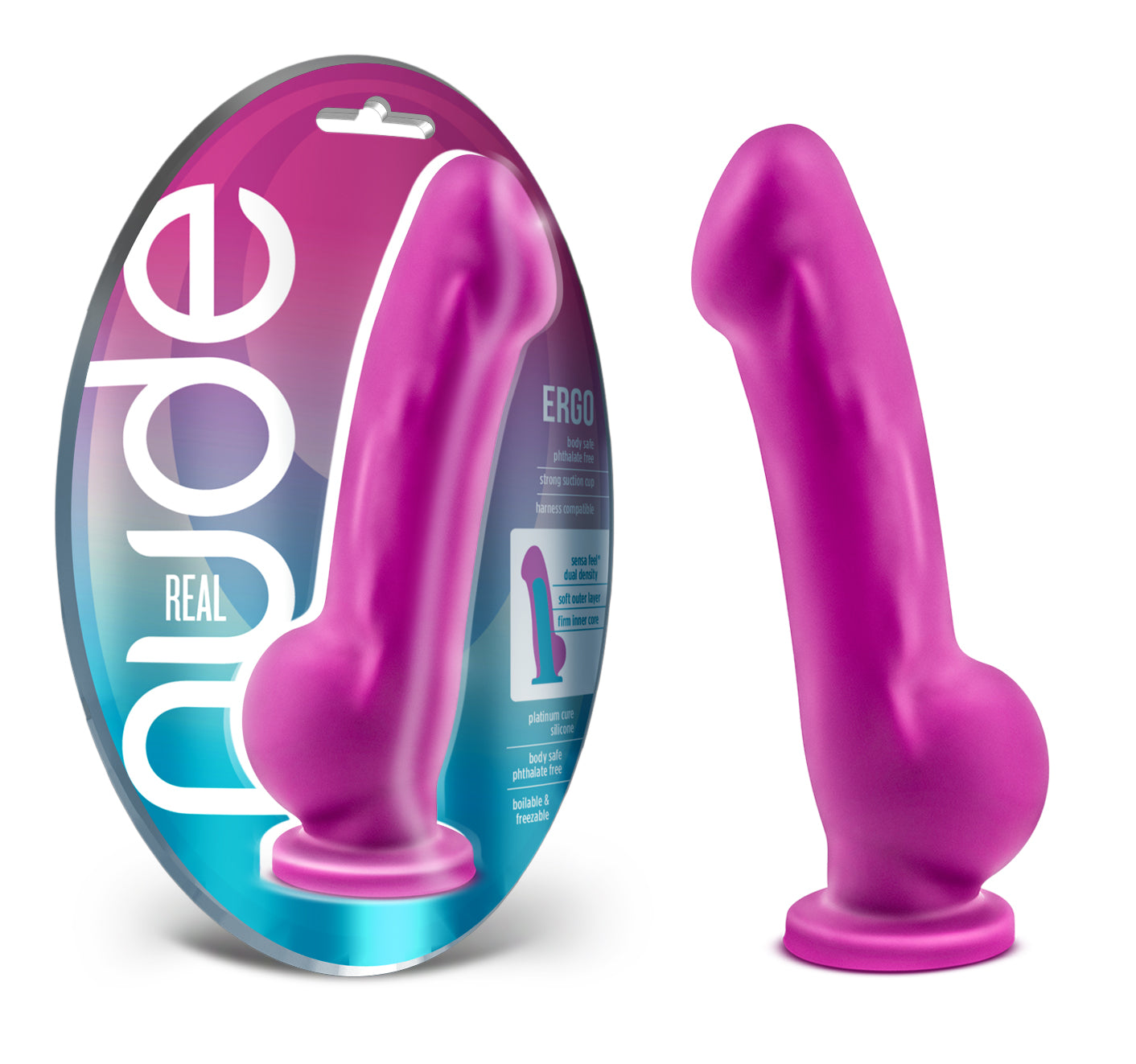 Real Nude Ergo Violet Dual Density Silicone 20cm Dildo - Boilable & Freezable > Dildos > Neutral Dildos - Tophatter Daily Deals