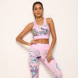 2 piece yoga set women's workout clothes Pink 0 - Tophatter Daily Deals