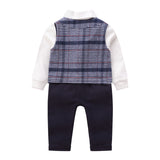 Baby vest striped gentleman romper 0 - Tophatter Daily Deals