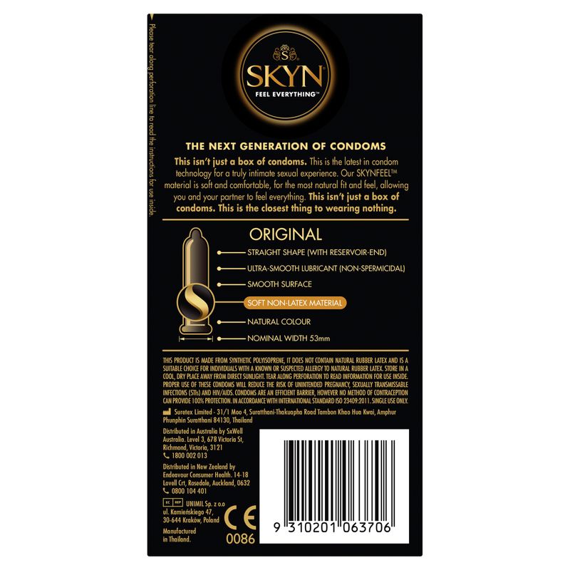 Skyn Original – Natural Feeling Polyisoprene Condoms 53mm 20 Pack > Essentials > Condoms - Tophatter Daily Deals