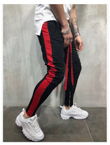 Autumn And Winter Explosions Men's Casual Sweatpants Black red 0 - Tophatter Daily Deals