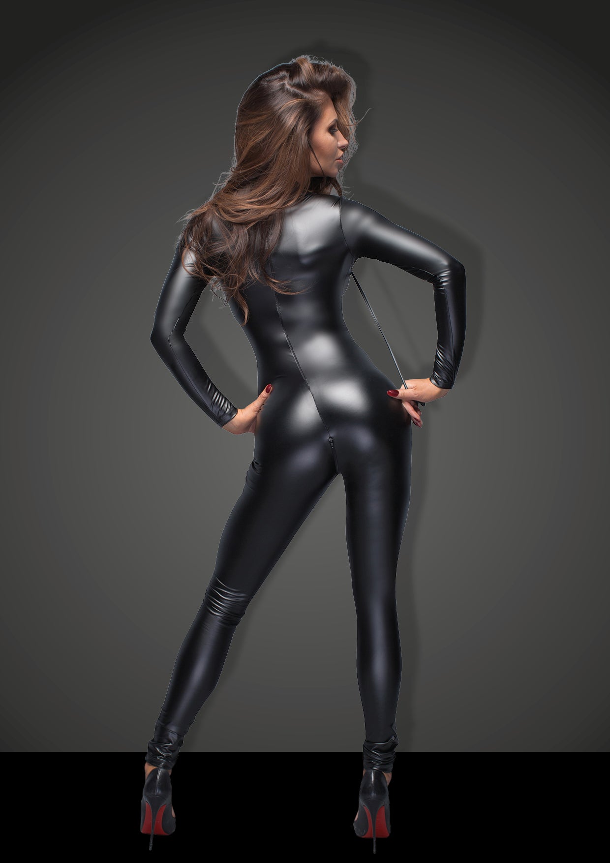 Power Wetlook Overall With Leash And Two Way Zipper > Clothes > Womens Harnesses - Tophatter Daily Deals