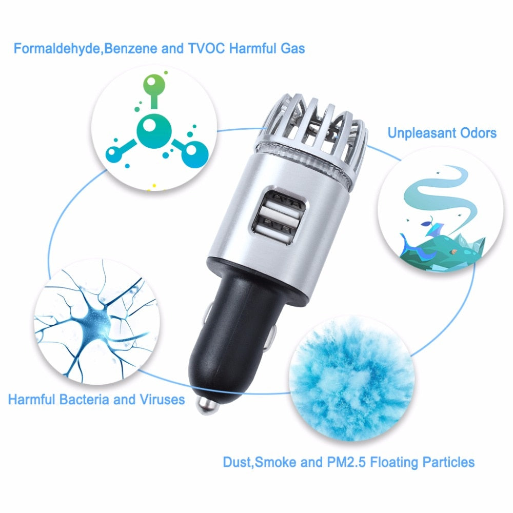 2 in 1 Car Charger Air Purifier 0 - Tophatter Daily Deals