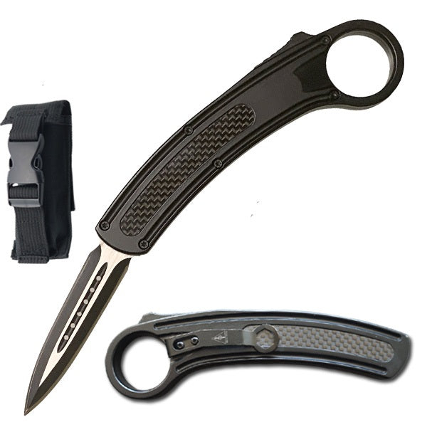 Tactical Auto Karambit Talon Dual Action Out The Front Knife Carbon Fiber - TOPHATTER'S ARMORY DEALS Collectible Weapons - Tophatter Daily Deals