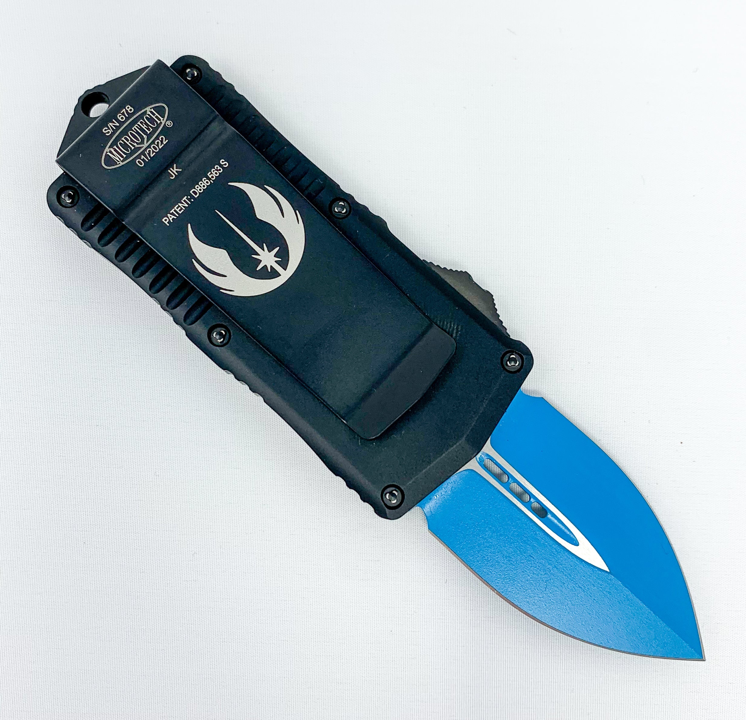 Microtech Exocet - Jedi Knight - OTF - D/E Blade - Black Chassis - 157-1JK Automatic Knives - Tophatter Daily Deals