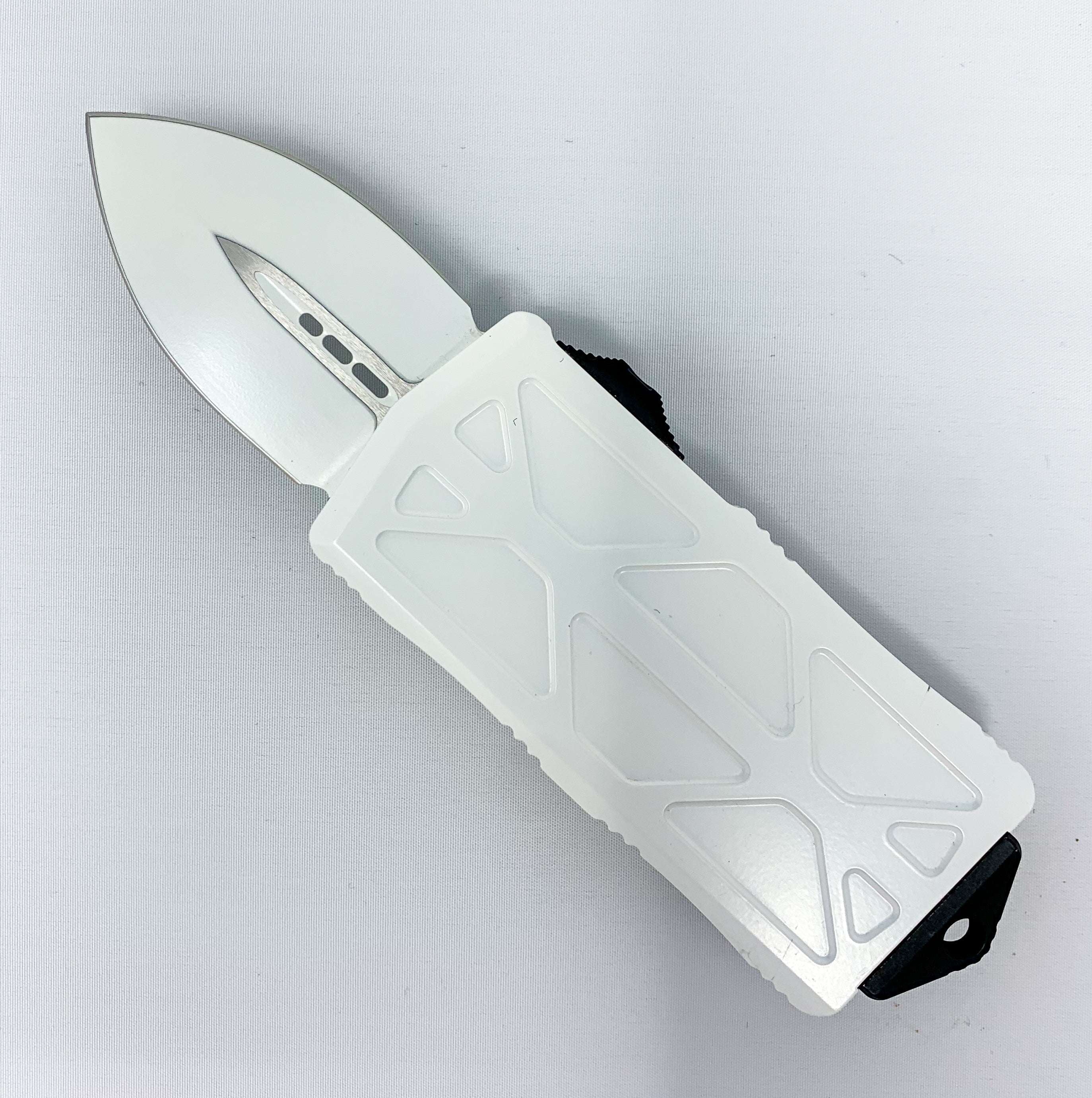 Microtech Exocet - Double Edge White Blade - Stormtrooper - 157-1ST Automatic Knives - Tophatter Daily Deals