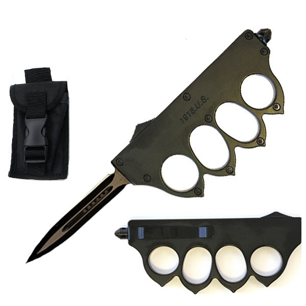 US 1918 Trench Knuckle OTF Tactical Knife - TOPHATTER'S ARMORY DEALS Collectible Weapons - Tophatter Daily Deals