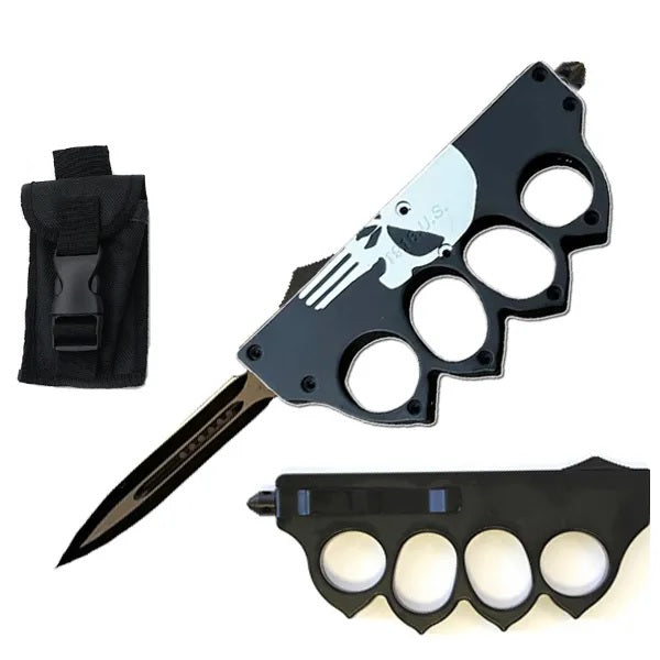 US 1918 Trench Knuckle OTF Skull Tactical Knife - TOPHATTER'S ARMORY DEALS Collectible Weapons - Tophatter Daily Deals