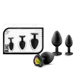 Luxe Bling Plugs Training Kit Black With Rainbow Gems 3 Sizes > Anal Range > Butt Plug Kits - Tophatter Daily Deals
