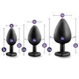 Luxe Bling Plugs Training Kit Black With Rainbow Gems 3 Sizes > Anal Range > Butt Plug Kits - Tophatter Daily Deals