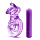 Vibrating Double Strap Cockring in Purple > Cock Ring > Vibrating - Tophatter Daily Deals