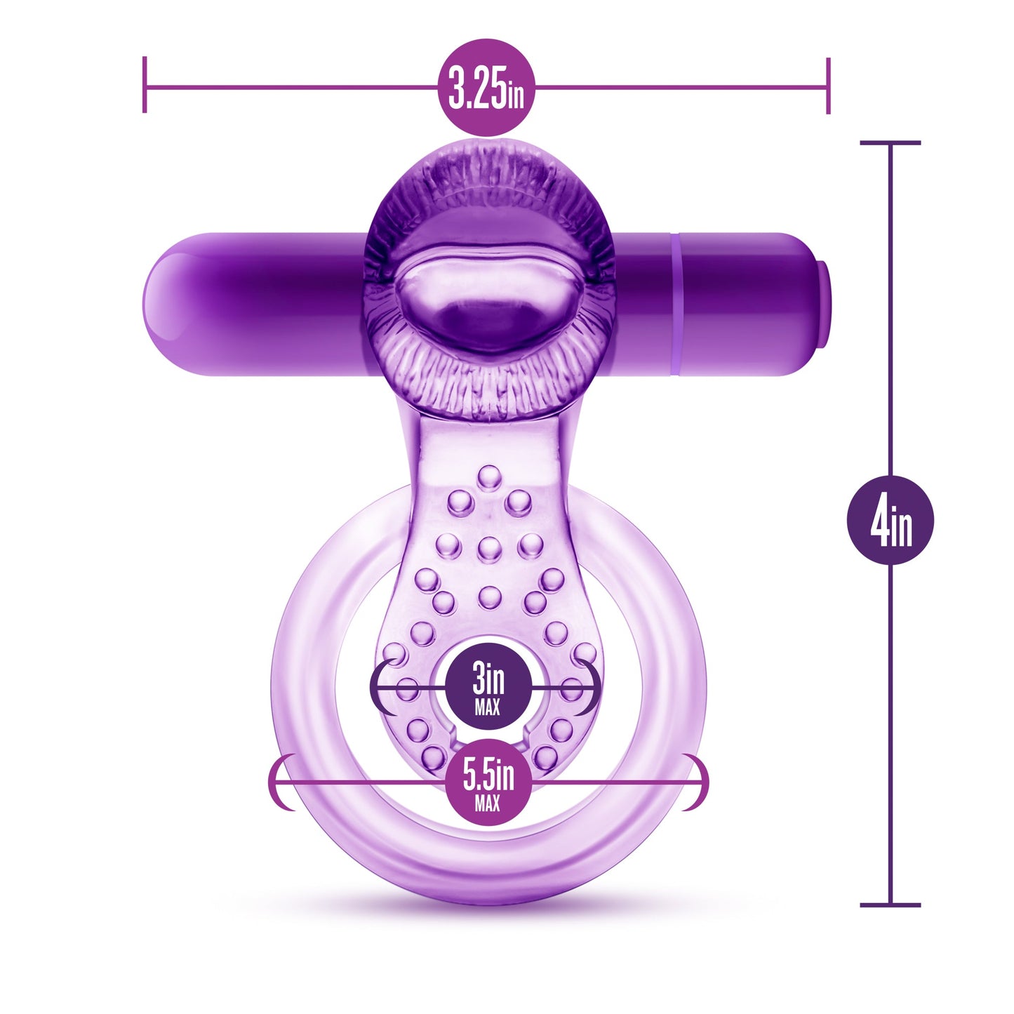 Vibrating Double Strap Cockring in Purple > Cock Ring > Vibrating - Tophatter Daily Deals