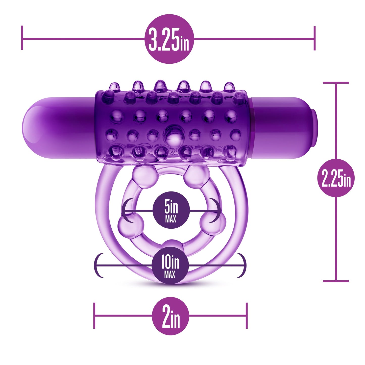 Play With Me The Player Vibrating Double Strap Cock Ring in Purple > Cock Ring > Vibrating - Tophatter Daily Deals