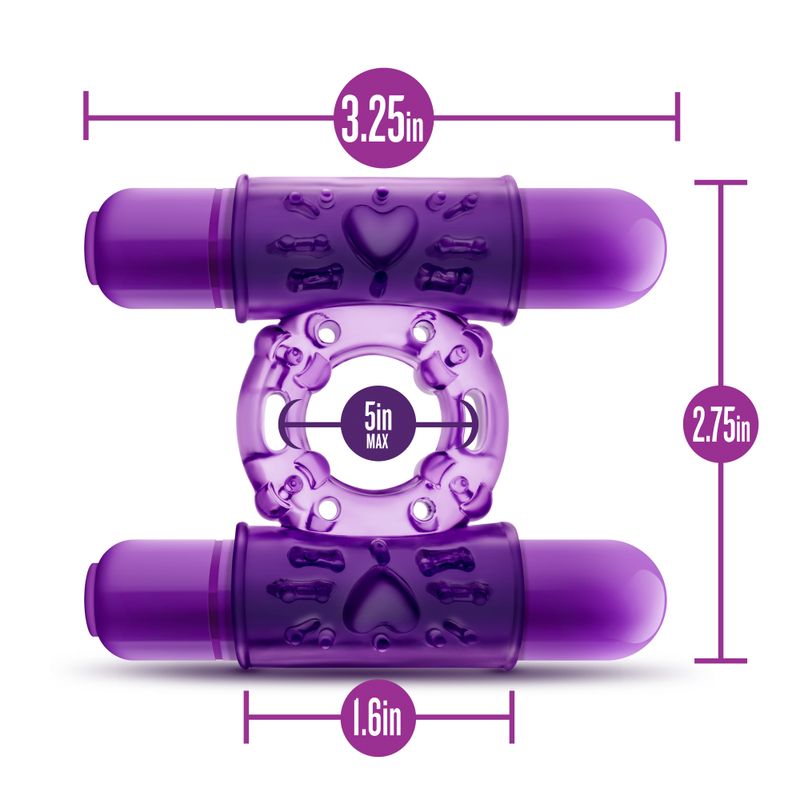 Play With Me Double Play – Dual Vibrating Cock Ring > Cock Ring > Vibrating - Tophatter Daily Deals