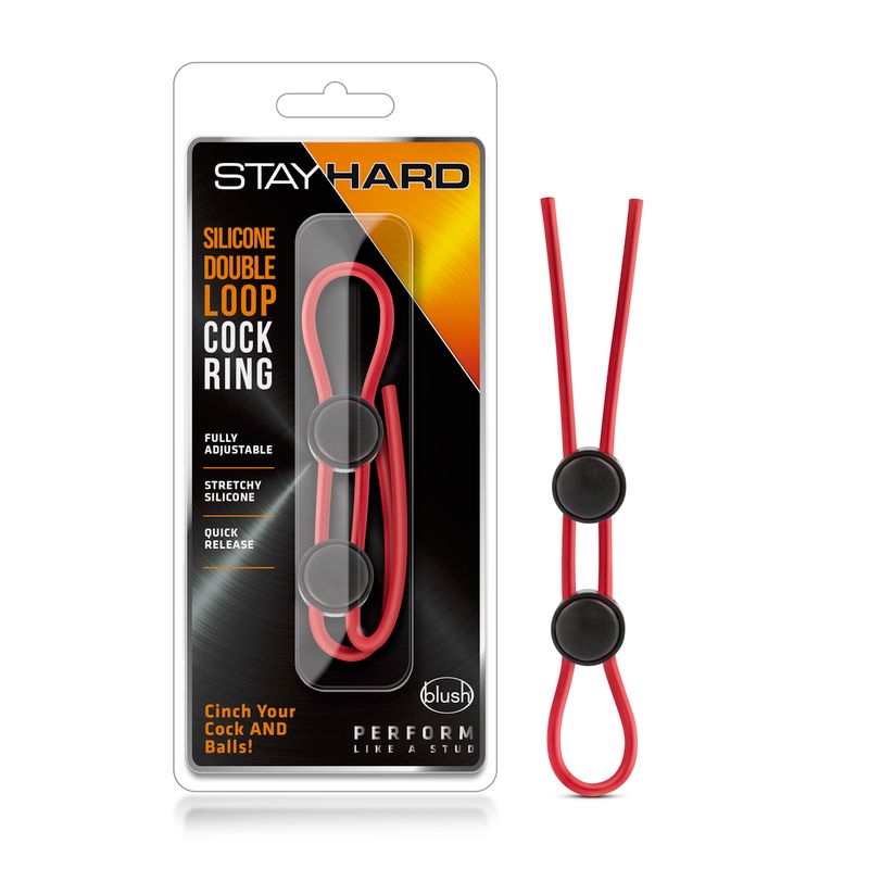 Stay Hard Silicone Double Loop – Adjustable Cock Ring > Cock Ring > Adjustable - Tophatter Daily Deals