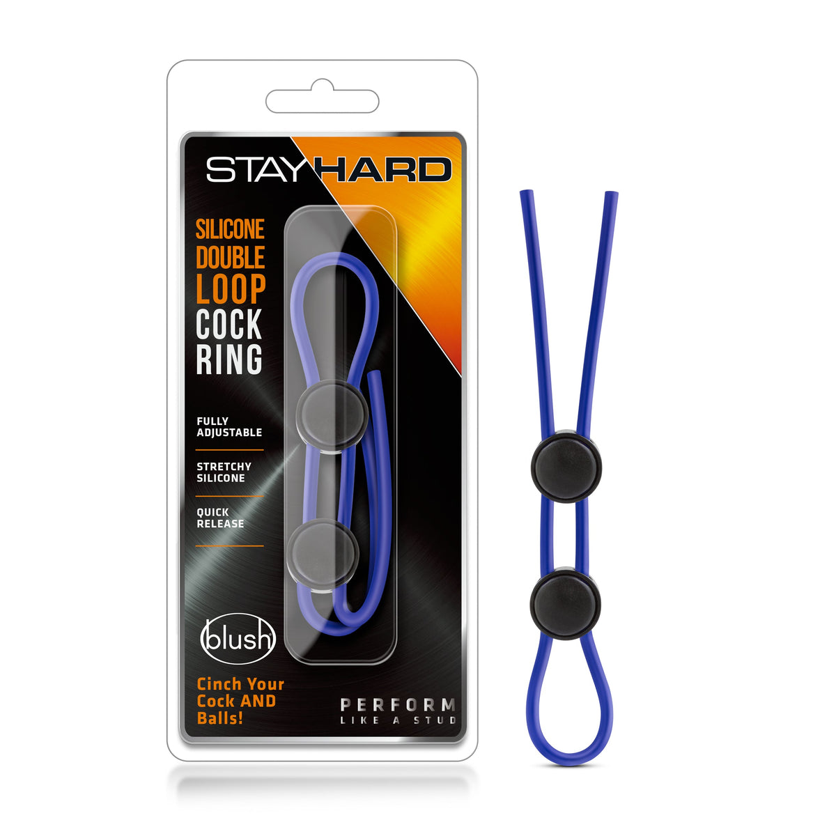 Stay Hard Silicone Double Loop (Blue) – Adjustable Cock Ring > Cock Ring > Adjustable - Tophatter Daily Deals