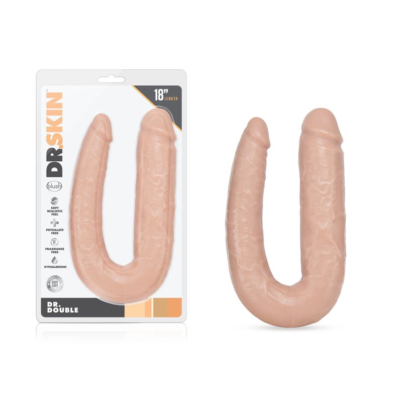 Dr. Skin Dr. Double – Soft U-Shaped Double Penetration Dildo > Dildos > Double Dildos - Tophatter Daily Deals