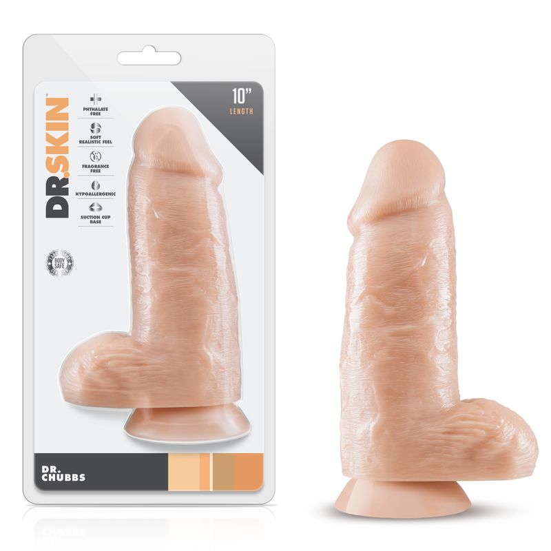 Dr. Skin Dr. Chubbs (Vanilla) – Realistic 6.75 Inch Insertable Vibrator > Dildos > Oversized Toys - Tophatter Daily Deals