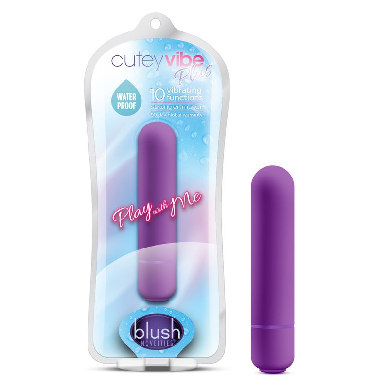 Play With Me Cutey Vibe Plus Purple Compact Bullet Toy > Vibrators > Mini Vibrators - Tophatter Daily Deals