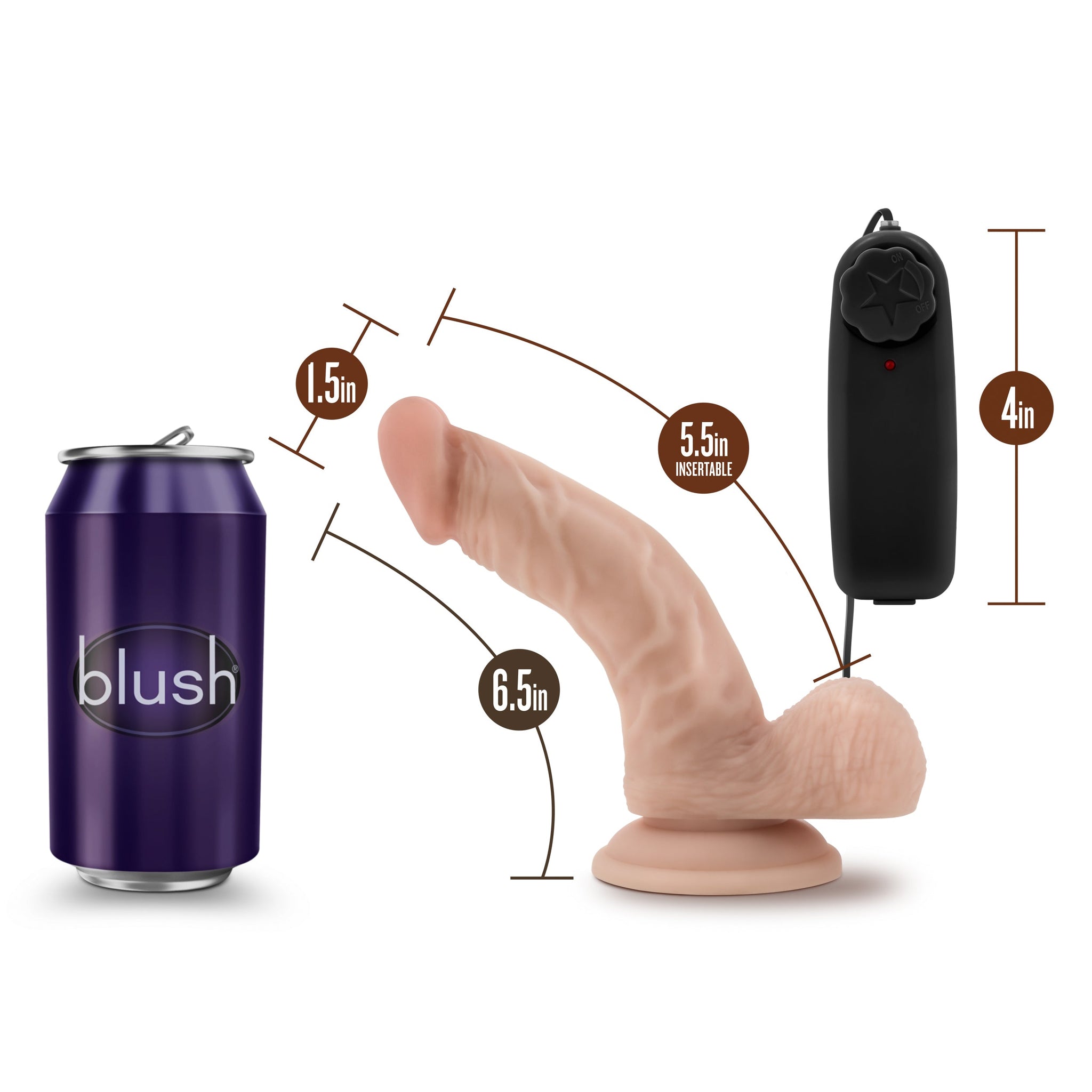 Dr Skin Dr Ken 6.5 Inch Vibrating Cock with Suction Cup Vanilla > Vibrators > Realistic Vibrators - Tophatter Daily Deals