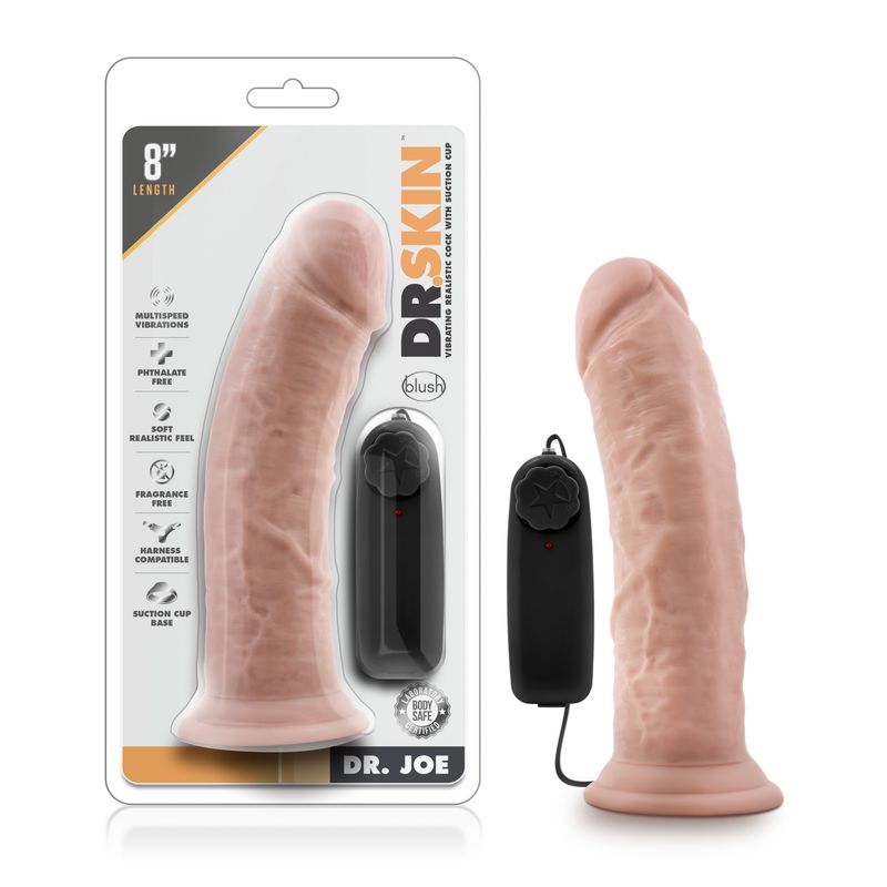 Dr Skin Dr Joe 8 Inch Vibrating Cock with Suction Cup Vanilla > Vibrators > Realistic Vibrators - Tophatter Daily Deals