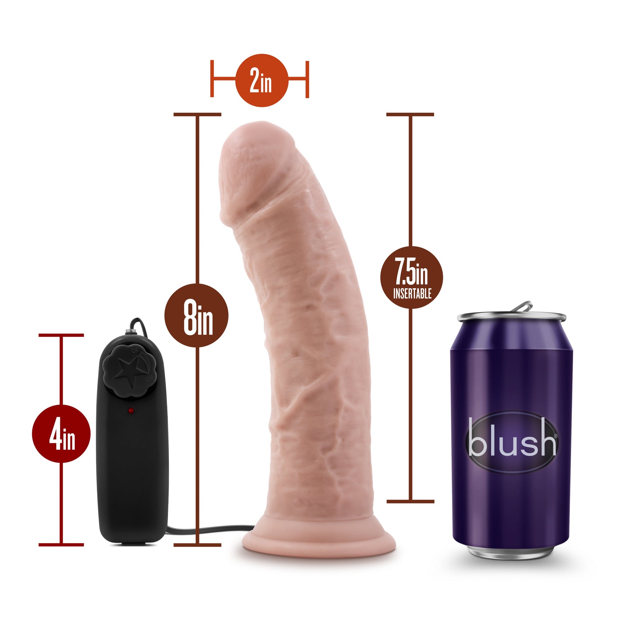 Dr Skin Dr Joe 8 Inch Vibrating Cock with Suction Cup Vanilla > Vibrators > Realistic Vibrators - Tophatter Daily Deals