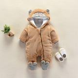 Autumn and winter newborn climbing suit Brown 0 - Tophatter Daily Deals