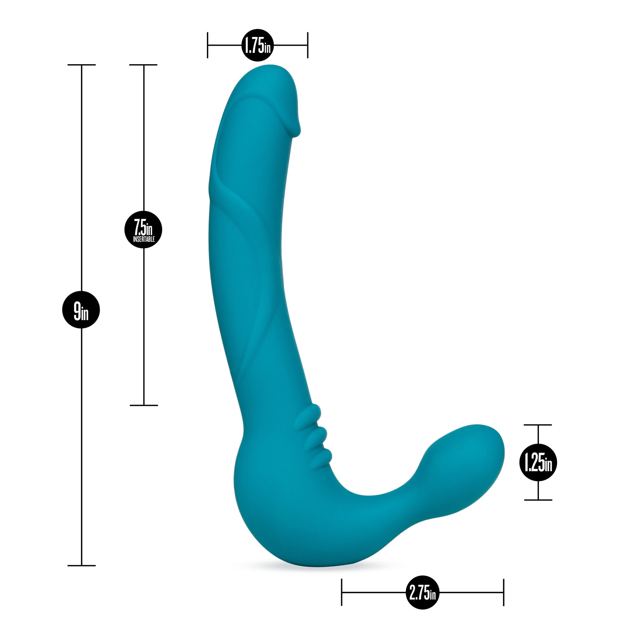 Temptasia Luna Strapless Silicone Dildo in Teal > Dildos > Strapless Strap Ons - Tophatter Daily Deals