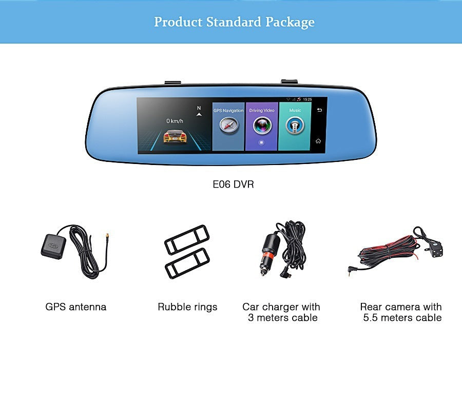 8 Inch 4G Android cloud mirror driving recorder 0 - Tophatter Daily Deals