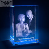 3D Laser Square Crystal Photo Frame With Love Custom Glass Cube 7 - Tophatter Daily Deals