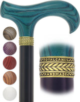 Royal Canes Classic Derby Walking Cane, Wood-Stained, Pewter Collar, Multiple Colors Derby Classic Walking Canes - Tophatter Daily Deals