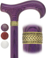 Super Strong Derby Handle Cane - Ash Wood, Pewter Wheat Collar, Matching Stain, 3 Color Options Derby Classic Walking Canes - Tophatter Daily Deals