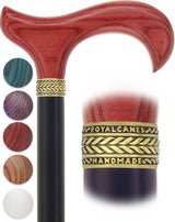 Royal Canes Classic Derby Walking Cane, Wood-Stained, Pewter Collar, Multiple Colors Derby Classic Walking Canes - Tophatter Daily Deals